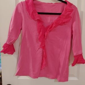 3/4 length ruffle top
